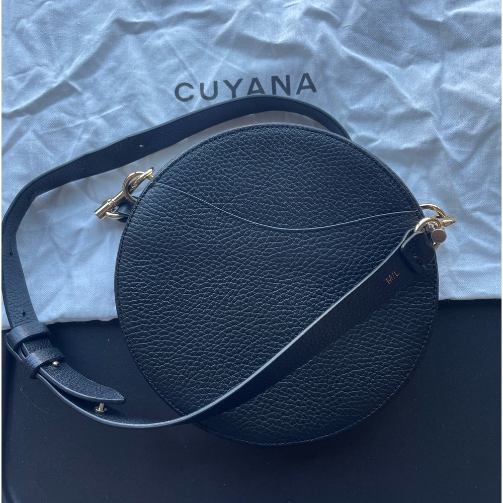 Cuyana Black Pebbled Leather Convertible Circle Crossbody AND Belt Bag